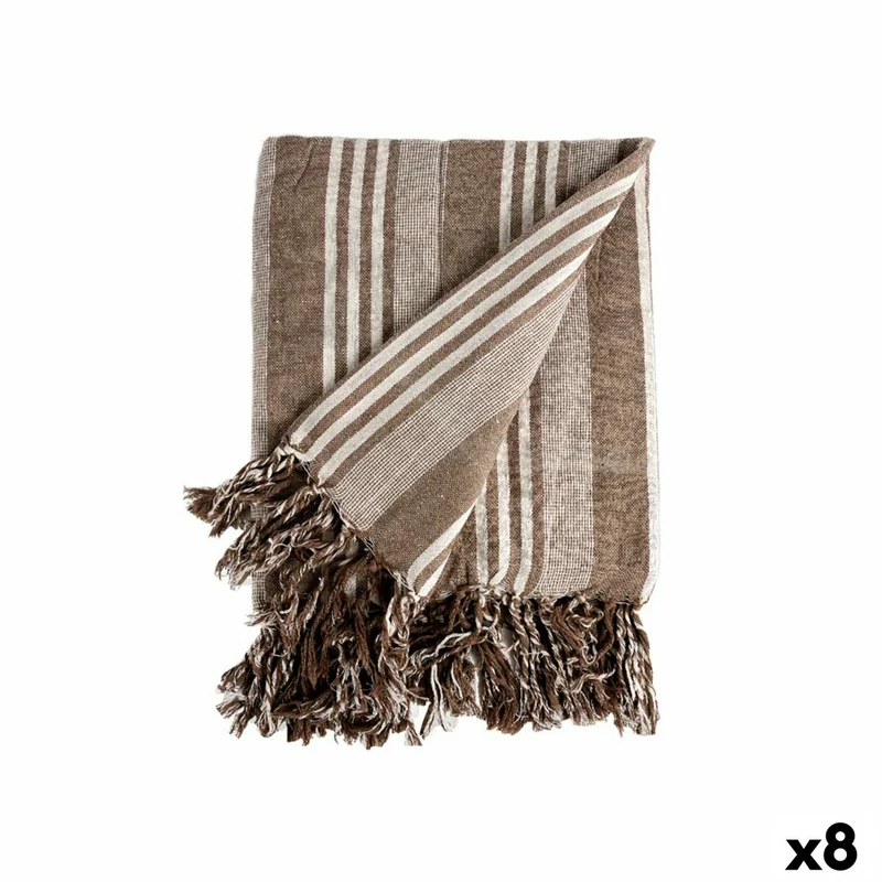 Foulard multi-usages Gift Decor Blanc Beige 235 x 205 cm Rayures (8 Unités)