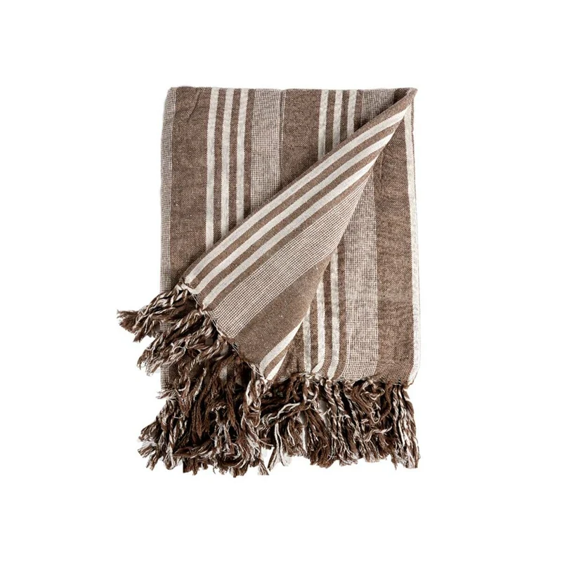 Foulard multi-usages Gift Decor Blanc Beige 235 x 205 cm Rayures (8 Unités)