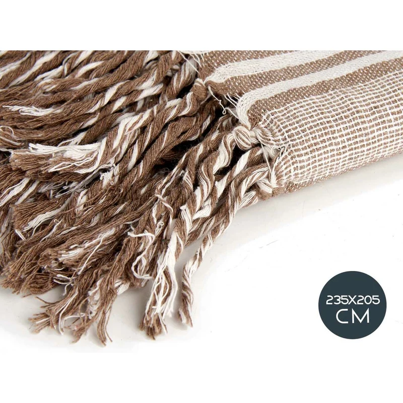 Foulard multi-usages Gift Decor Blanc Beige 235 x 205 cm Rayures (8 Unités)
