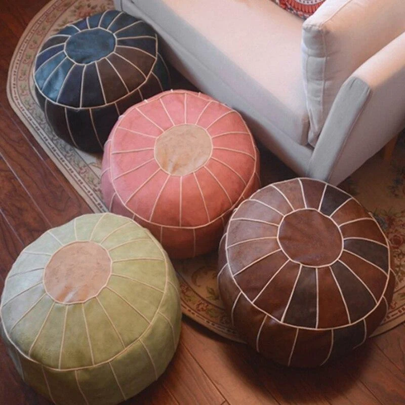 Pouf Marocain Bleu Mat