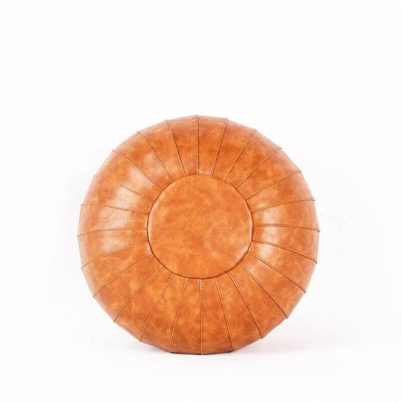Pouf Marocain Rond Marron Clair
