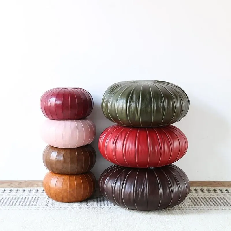 Pouf Marocain Rond Marron Clair