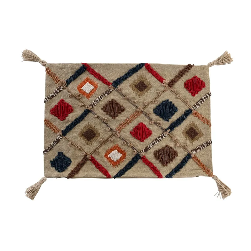 Housse de coussin DKD Home Decor 60 x 1 x 40 cm Multicouleur Frange