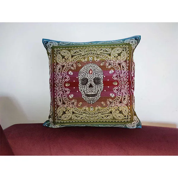 Coussin Tête de Mort Teardrops