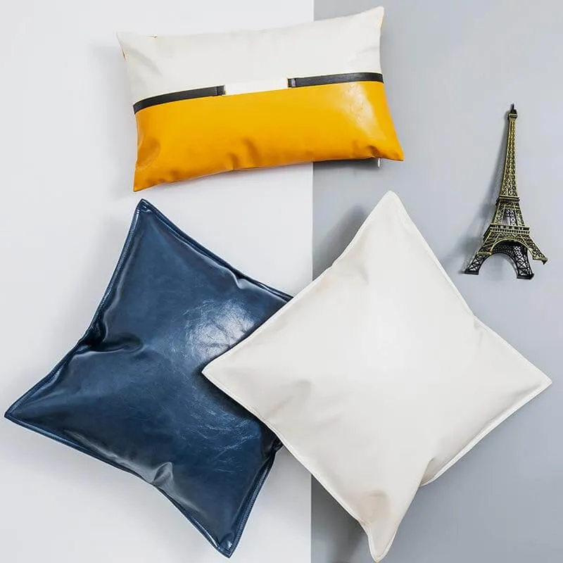 Coussin Cuir Blanc