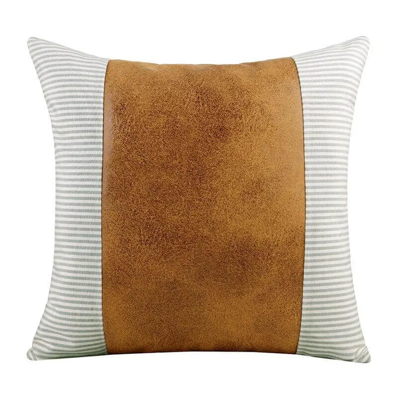 Coussin Imitation Cuir Vieilli
