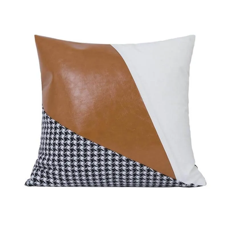 Coussin Imitation Cuir Camel
