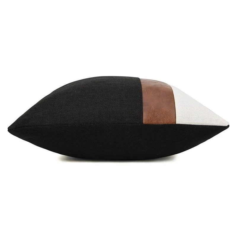 Coussin Simili Cuir Camel