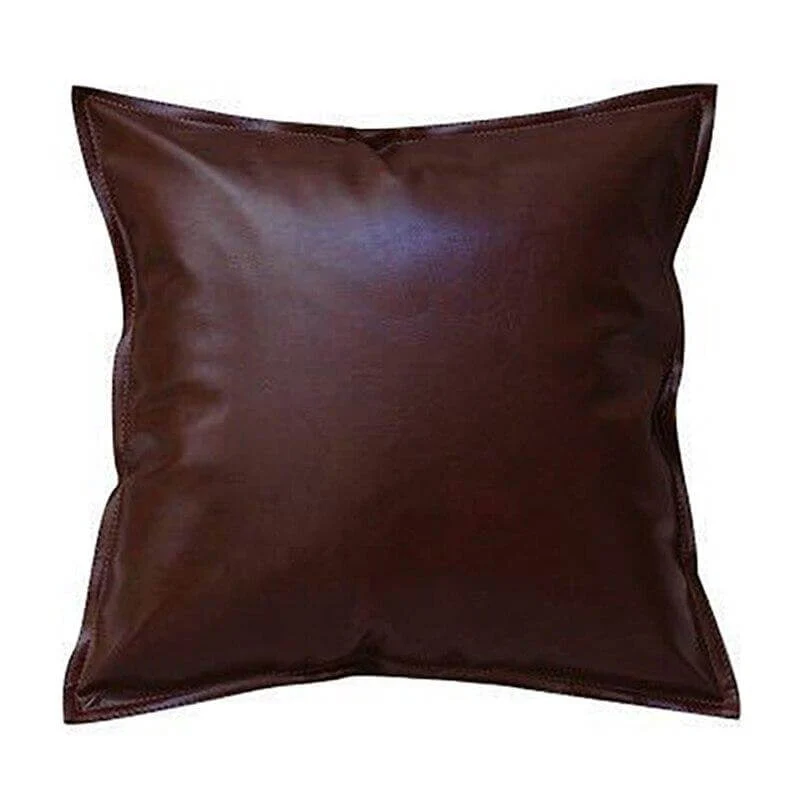 Coussin Simili Cuir Bordeaux