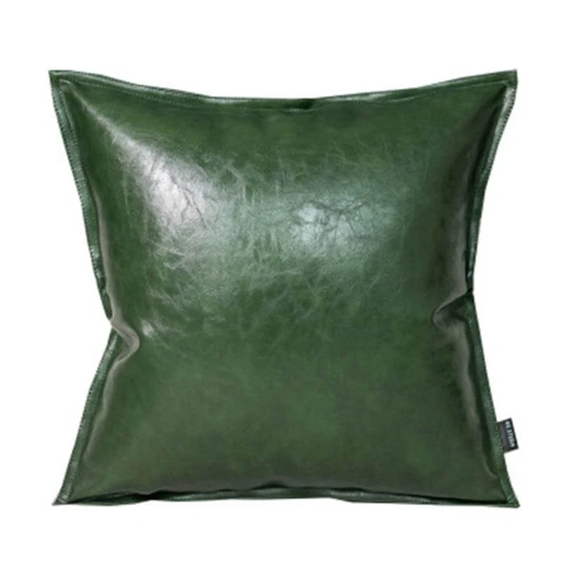 Coussin Cuir Vert
