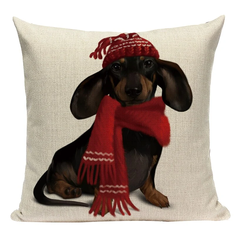 Coussin Noël Chien et Chat