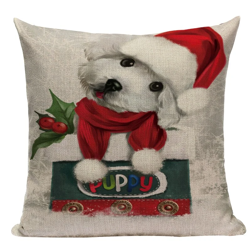 Coussin Noël Chien et Chat