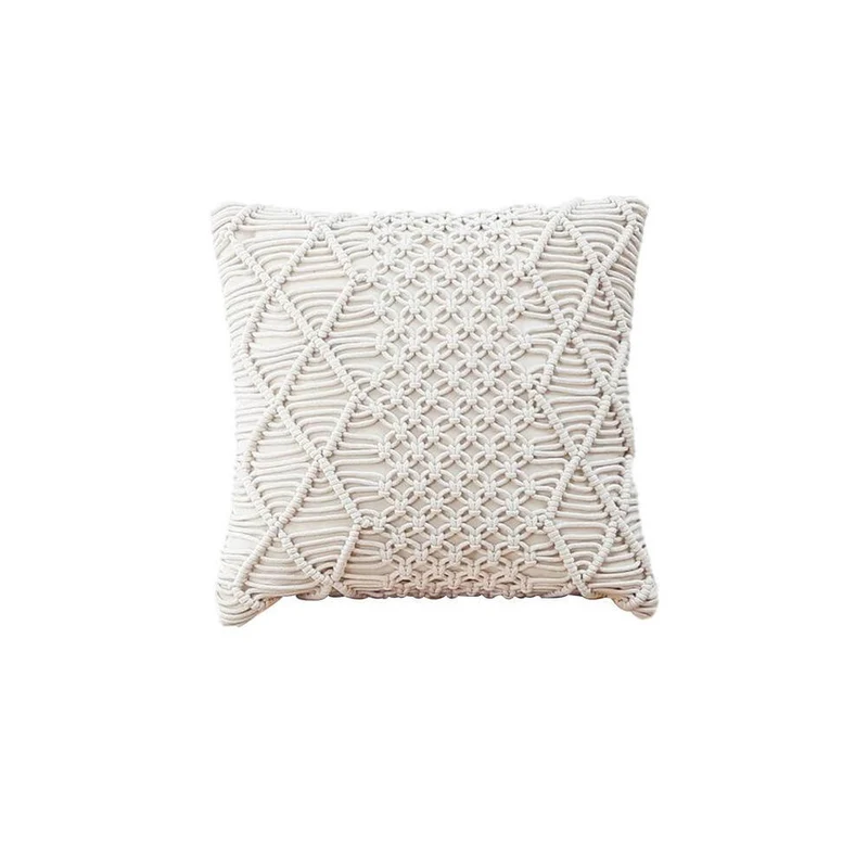 Coussin Macramé Beige
