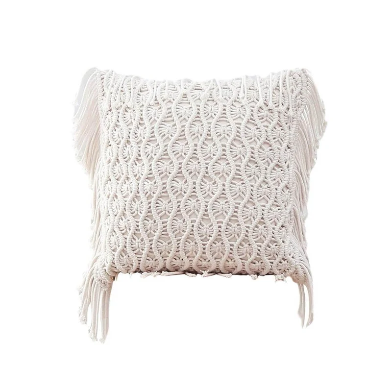 Housse de Coussin Bohème en Macramé