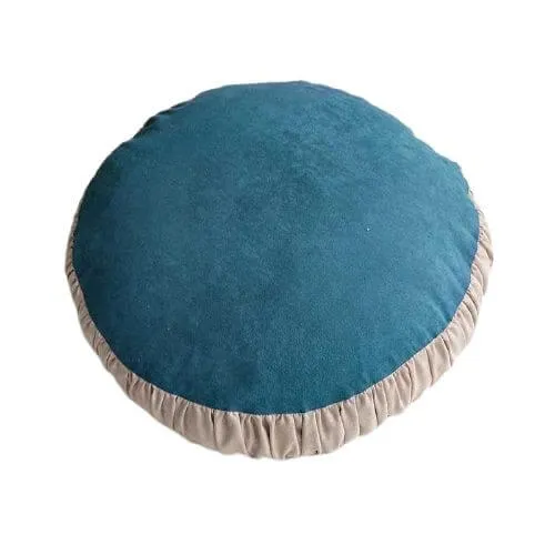 Coussin Rond Bleu Canard