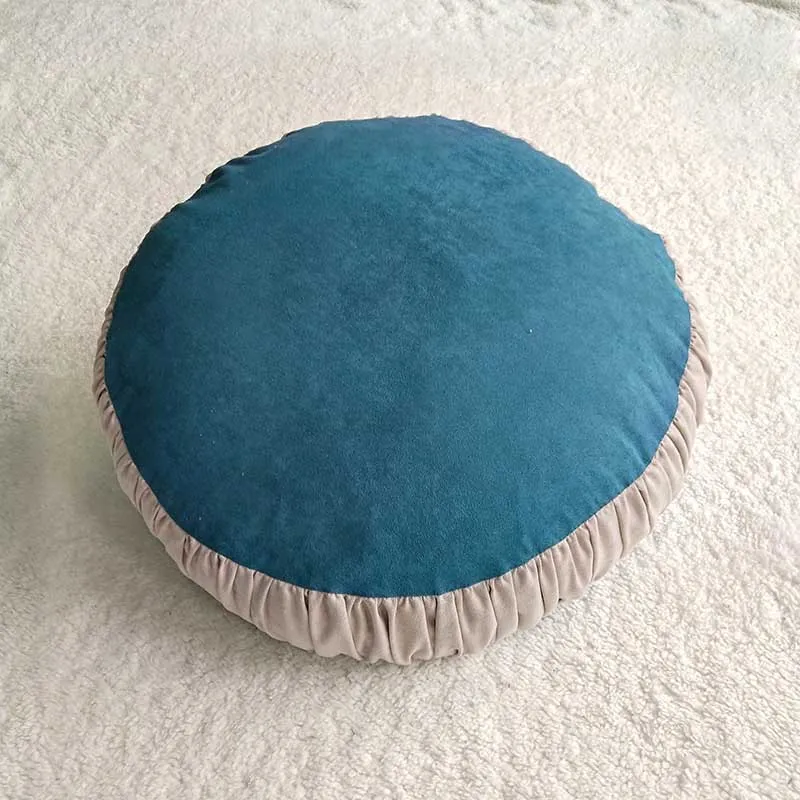 Coussin Rond Bleu Canard