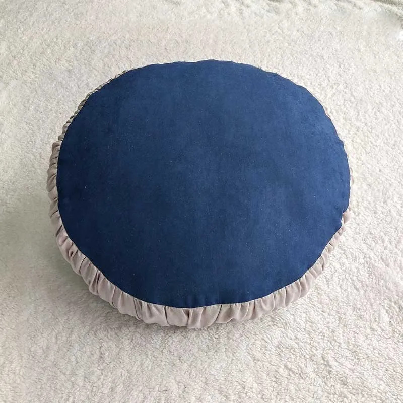 Coussin Rond Bleu Foncé