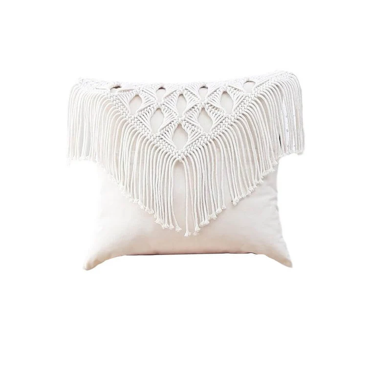 Coussin Macramé Blanc