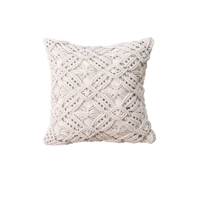 Housse de Coussin Macramé Beige