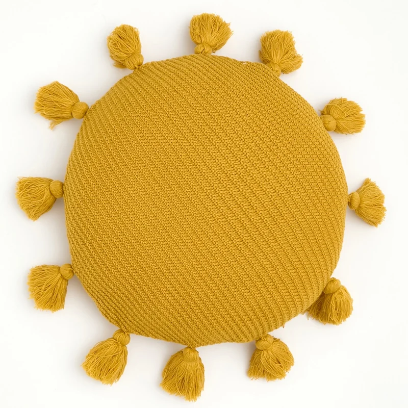 Coussin Rond Moutarde