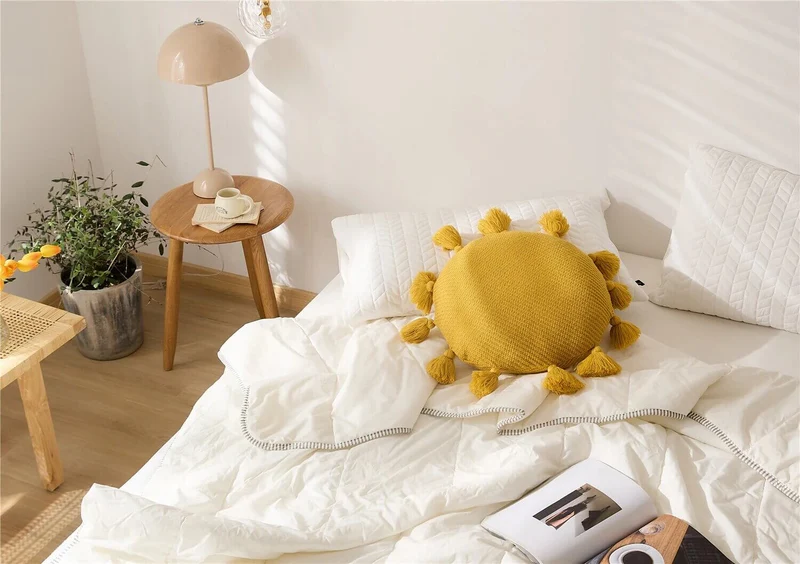 Coussin Rond Moutarde