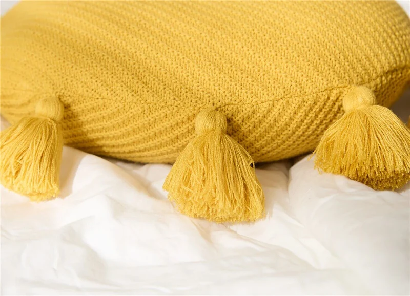 Coussin Rond Moutarde