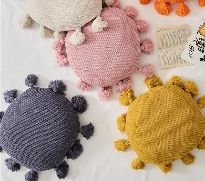 Coussin Rond Moutarde