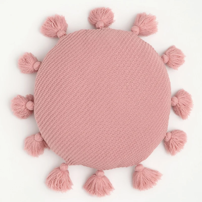 Coussin Rond Rose Poudré