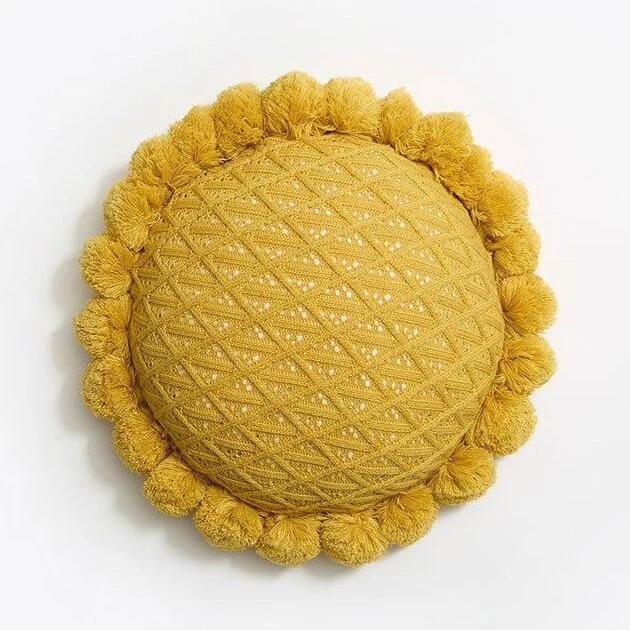 Coussin Rond Jaune