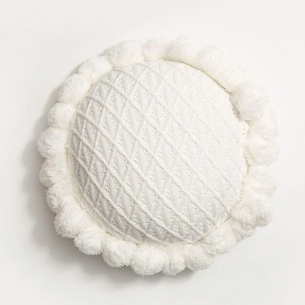 Coussin Rond Blanc