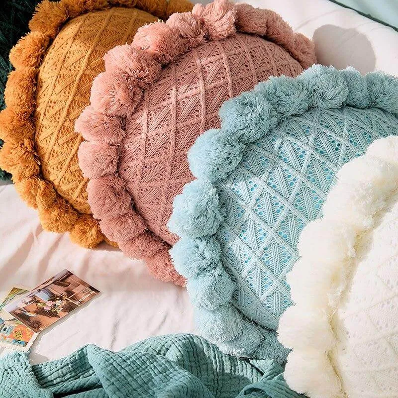 Coussin Rond Rose