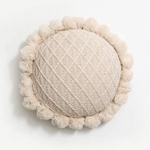 Coussin Rond Rose Pâle