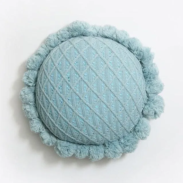 Coussin Rond Vert d'Eau