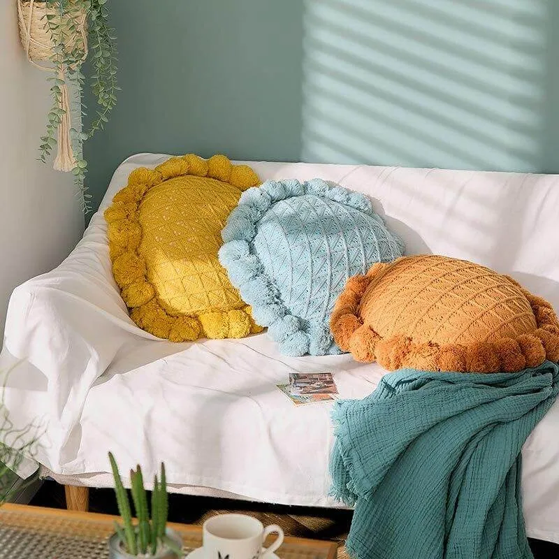 Coussin Rond Vert d'Eau