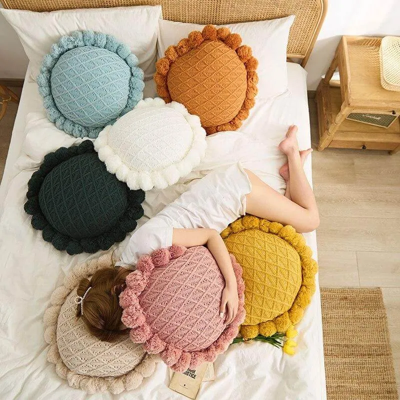 Coussin Rond Vert d'Eau
