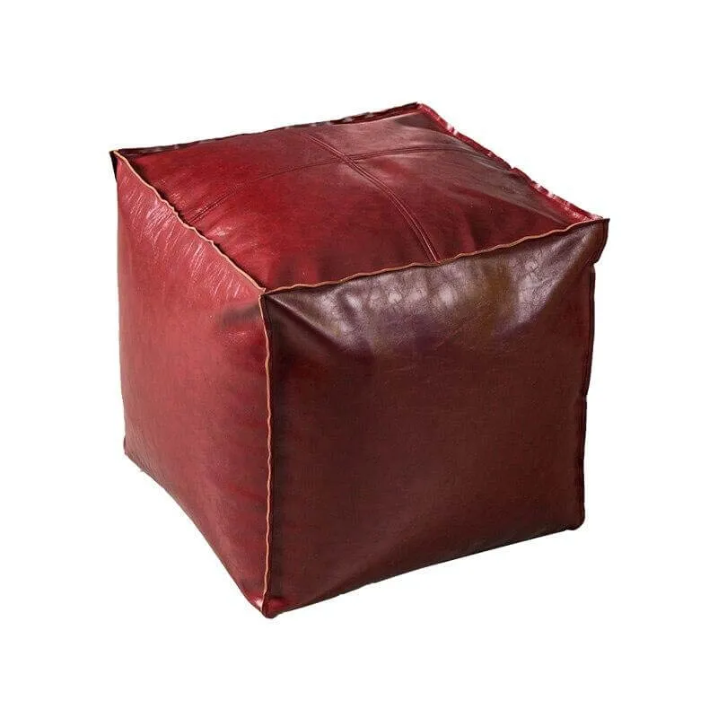 Pouf Carré Rouge Foncé