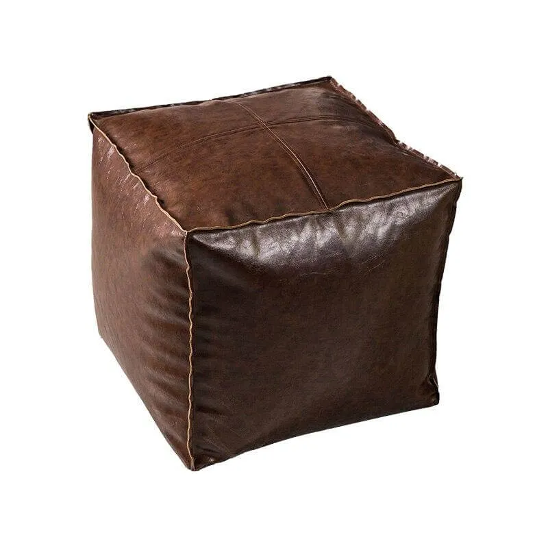 Pouf Carré Marron Foncé