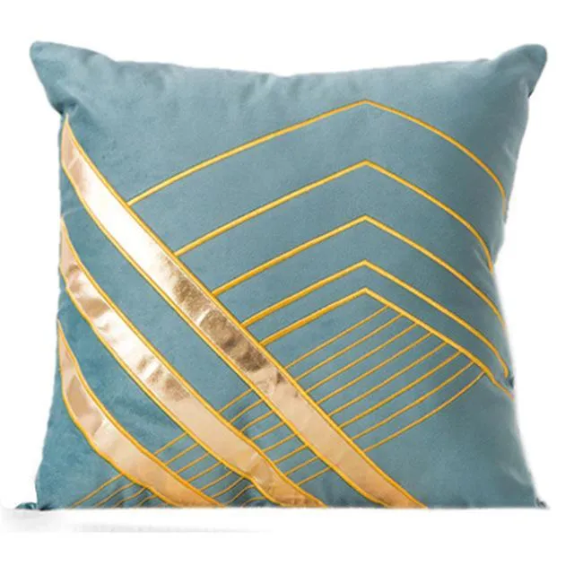Housse De Coussin Velours Bleu