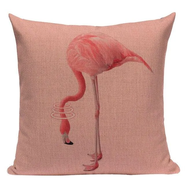 Coussin Flamant Rose Tête En Bas