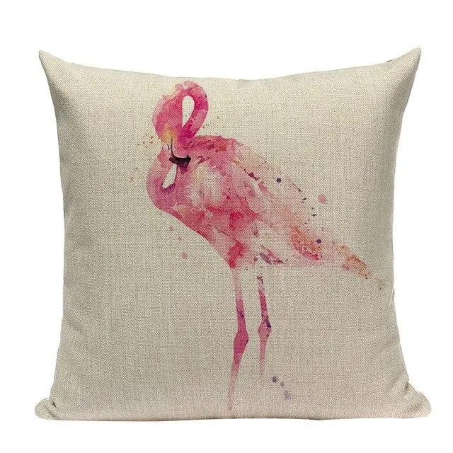 Coussin Flamant Rose Élégant