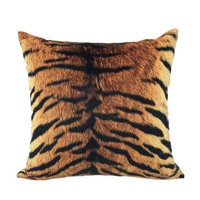 Coussin Velours Tigre