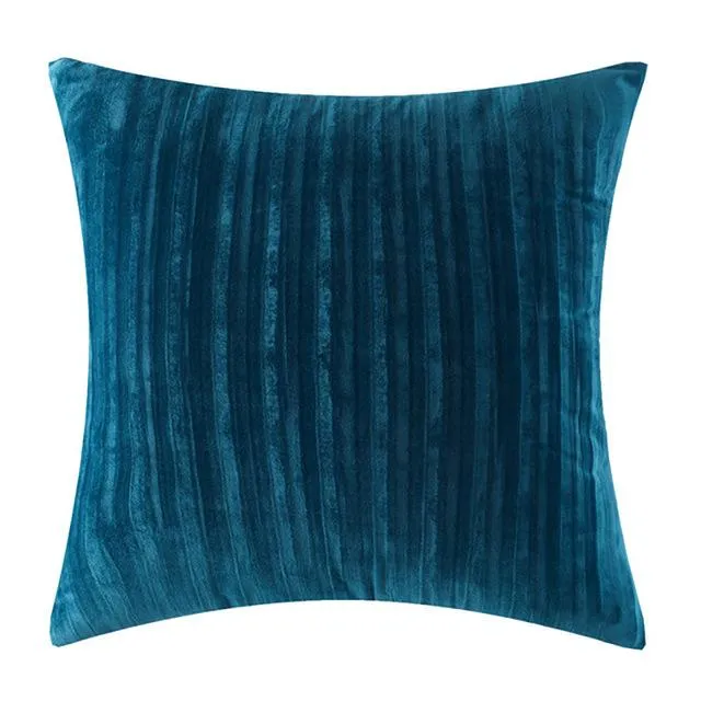 Coussin Velours Bleu Paon