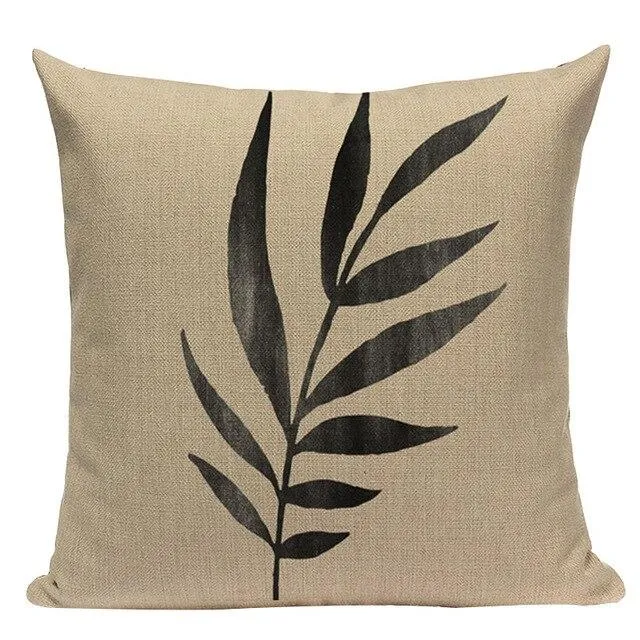 Housse Coussin Motif Feuillage