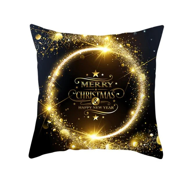 Coussin Noël Noir Doré
