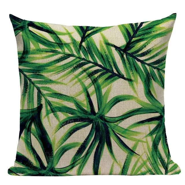 Housse Coussin Motif Tropical