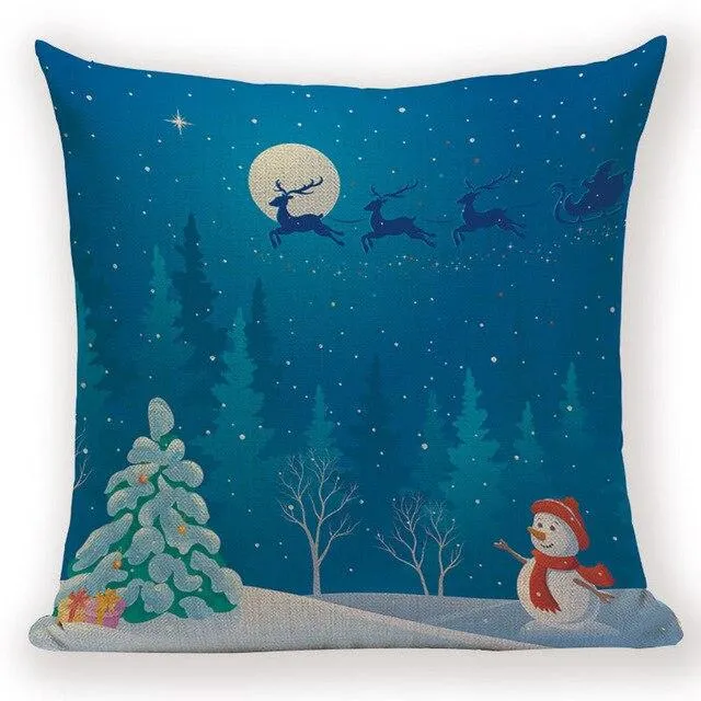 Coussin Noël Bleu