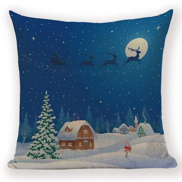 Coussin Noël Bleu