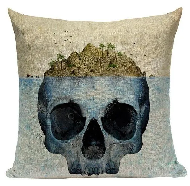 Coussin Tête De Mort Île Déserte