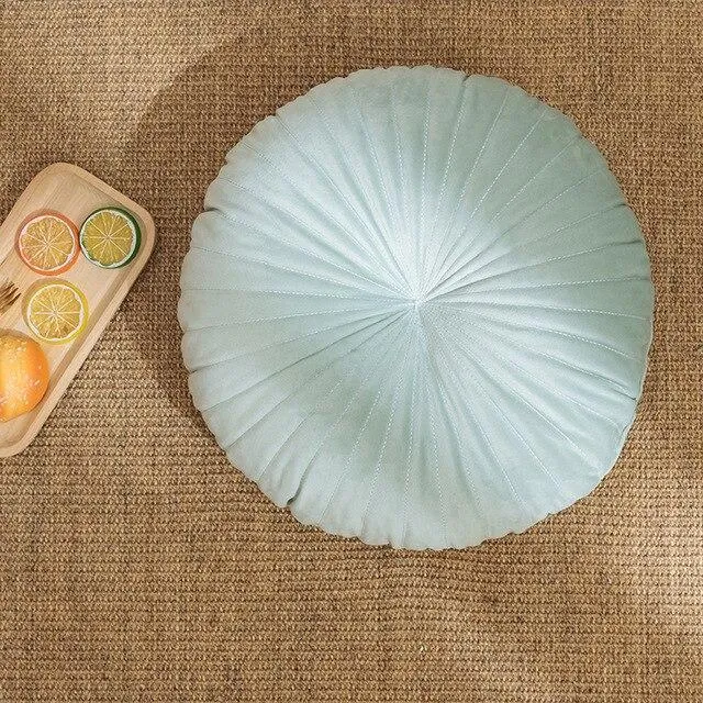 Coussin Rond Velours Vert
