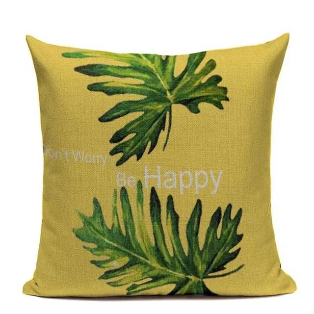 Coussin Jaune Tropical